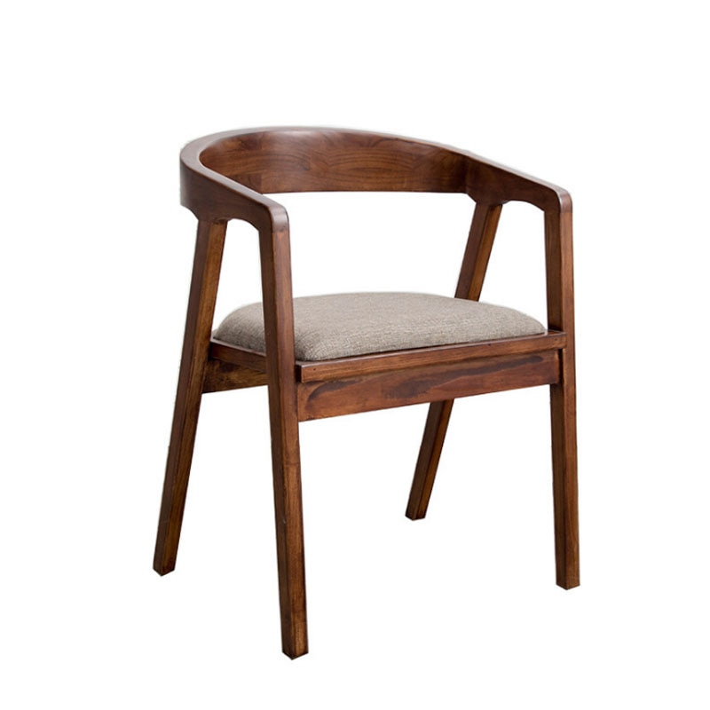 Nordic Creative Solid Wood Chair Office Cafe Dining Chair Stool Wood Circle Chair Simple Fashion Presidential Chair